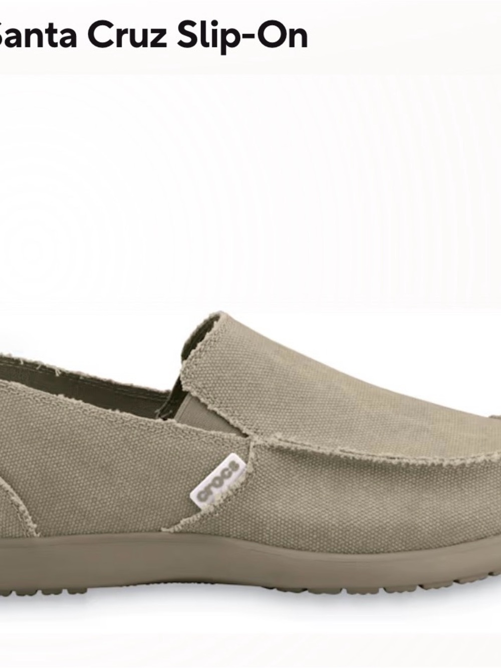 CROCS Santa Cruz Slip-On Canvas Loafer in Khaki